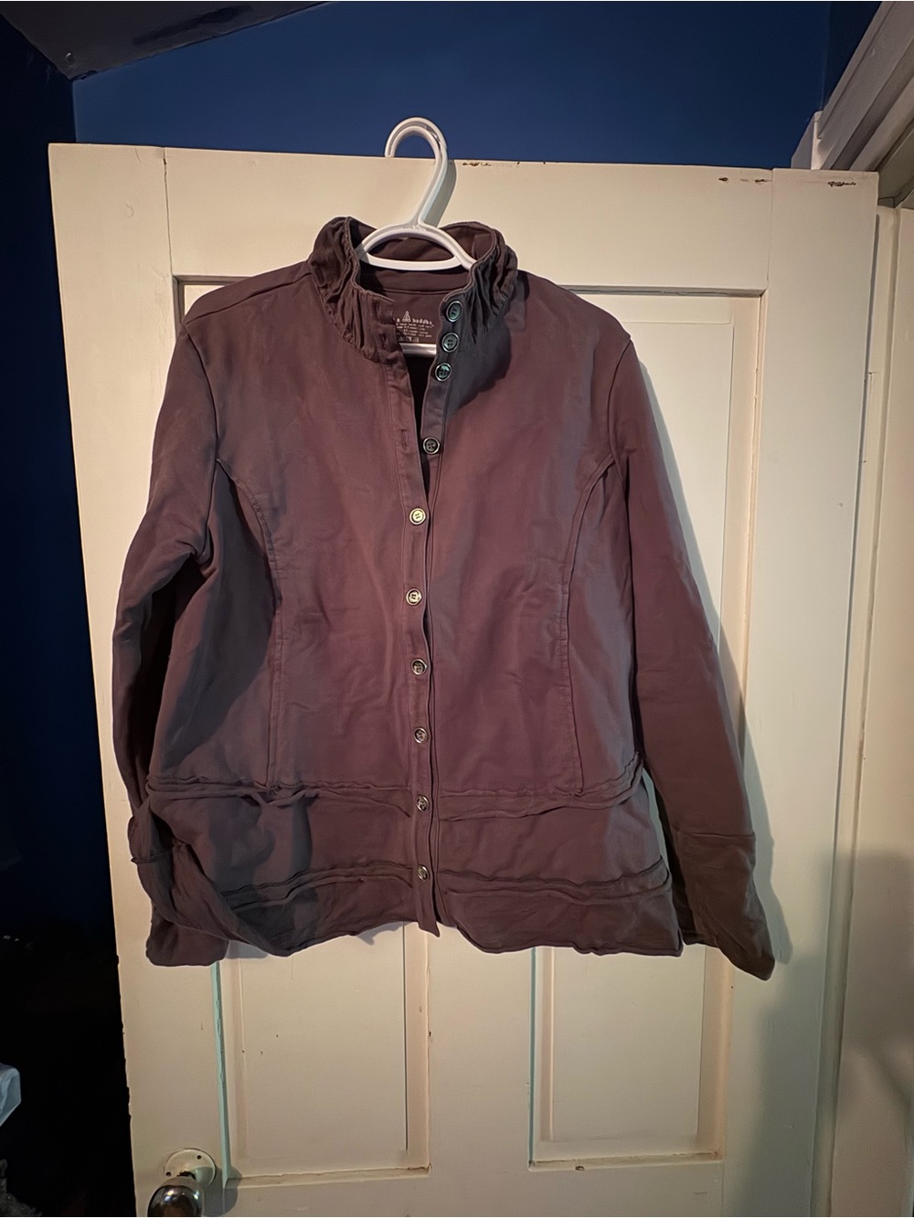 Neon Buddha Women’s Casual Button-Front Jacket in Deep Plum